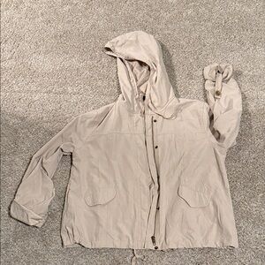 Women's Beige Hooded Jacket